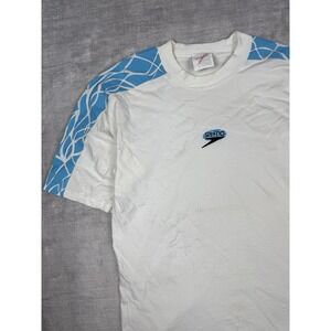 Vintage Speedo Shirt Mens Medium White‎ Center Logo Aquatic Sports 90s Swim Surf